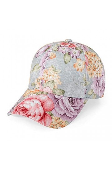 ZLYC Casquette de baseball à bretelles réglables pour femme Imprimé floral - Rose -