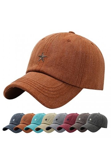 Baynetin Casquette de Baseball, Coton Anti-Soleil Baseball Cap avec Pentagramme Brodée, Homme Femme été Unisexe Réglable Casq