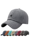 Baynetin Casquette de Baseball, Coton Anti-Soleil Baseball Cap avec Pentagramme Brodée, Homme Femme été Unisexe Réglable Casq