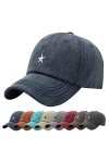 Baynetin Casquette de Baseball, Coton Anti-Soleil Baseball Cap avec Pentagramme Brodée, Homme Femme été Unisexe Réglable Casq