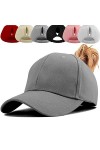 Queue de Cheval Casquette de Baseball, Coton Respirante Ajustable Légère Anti-Soleil, Unisexe Couleur Vintage Messy Casquette