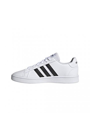 adidas Unisex Grand Court Sneaker, Black/White, 6.5 M US Big Kid