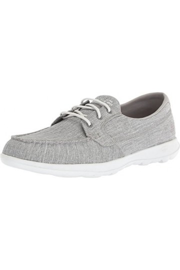 Skechers Femme Go Walk Lite-15433 Chaussure Bateau, Gris, 36 EU