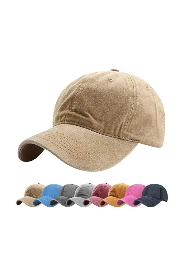 Tuopuda Casquette de Baseball Femme Vintage Baseball Cap Chapeau Queue De Cheval Réglable Casquettes de Sport Outdoor Noir 