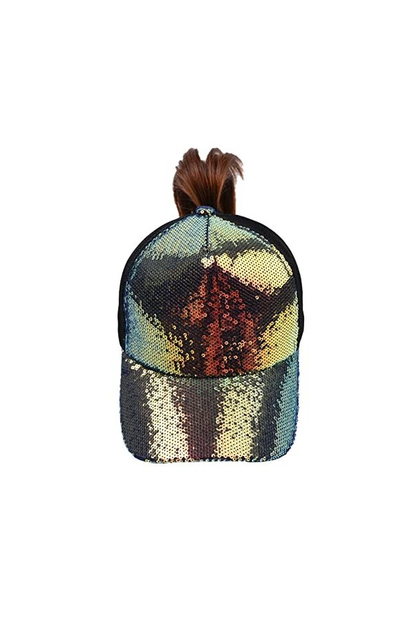 Zaxgf Casquette de baseball unisexe pour femme - En coton - Décontractée - Hip Hop - Réglable, Paillettes dorées, 54/60