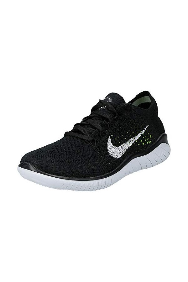 Nike Femme WMNS Free RN Flyknit 2018 Chaussures de Fitness, Noir Black/White 001 , 44 EU