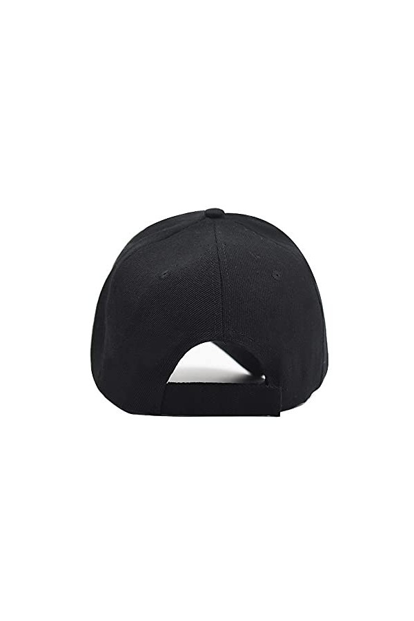 Casquette de baseball unisexe pour homme et femme avec Velcro pour le sport, la pêche, la chasse, la jungle, noir, Large