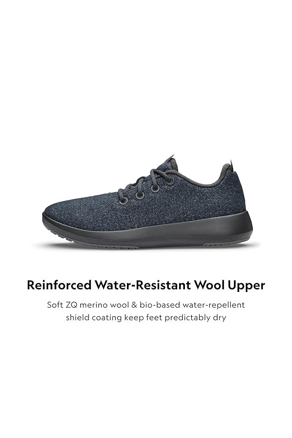 Allbirds Baskets en laine Runner Mizzles I résistantes à leau pour femme fabriquées avec des matériaux naturels, Noir Ntrl 