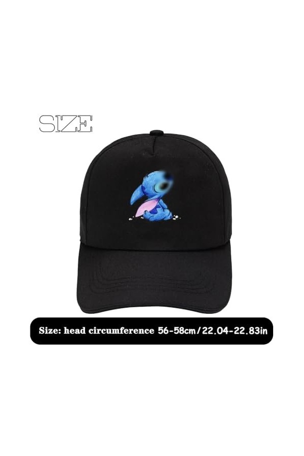 Lot de 2 Casquette de Baseball,Stich Casquette de Baseball pour Enfants,Cartoon Réglable Casquette à Visière,Chapeau de Solei