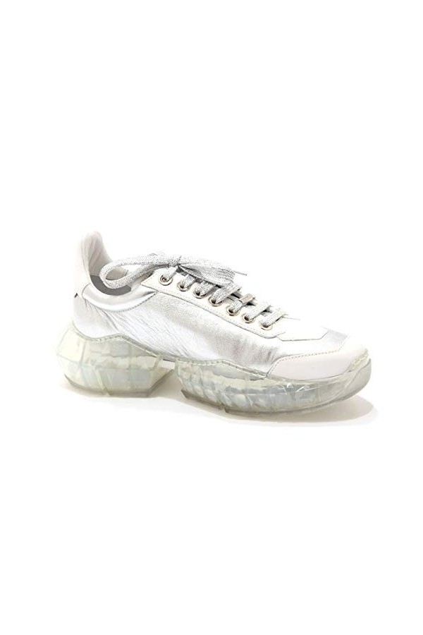 Jimmy Choo 2382AD Sneakers Donna White Leather Shoes Woman [36]