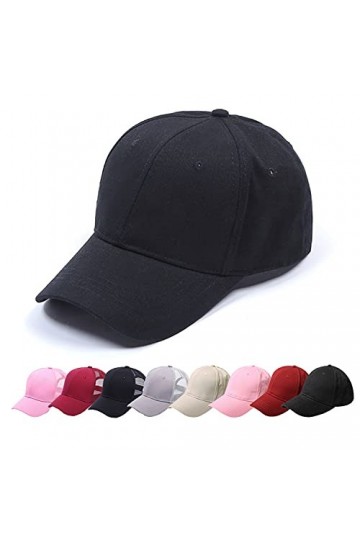 LYworld Femme Casquette de Baseball de Queue de Cheval Réglable Demi-Maille Chapeau de Sport Outdoor - Noir-Coton - Taille un