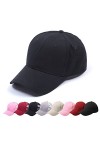 LYworld Femme Casquette de Baseball de Queue de Cheval Réglable Demi-Maille Chapeau de Sport Outdoor - Noir-Coton - Taille un