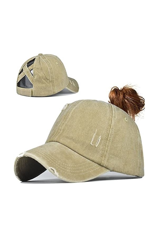 Queue de Cheval Casquette de Baseball Léger Réglable Séchage Rapide Respirante Anti-Soleil Casquette de Baseball pour Femme e