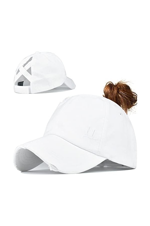 Queue de Cheval Casquette de Baseball Léger Réglable Séchage Rapide Respirante Anti-Soleil Casquette de Baseball pour Femme e
