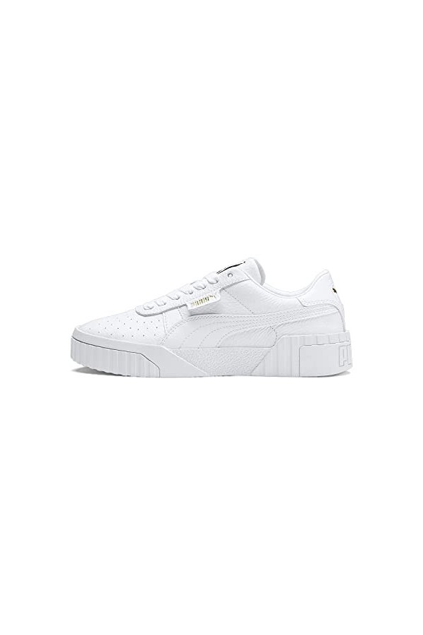 PUMA Femme Cali Wns Sneakers, White Black, 37.5 EU