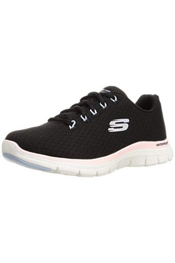 Skechers Flex Appeal 4.0 Coated Fidelity Basket Femme Black Mesh/pink Trim 41 EU