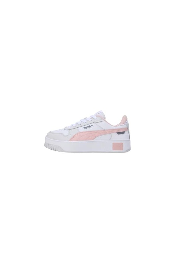 Puma Women Carina Street Sneakers, Puma White-Rose Dust-Feather Gray, 36 EU