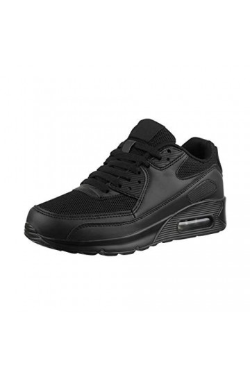 Elara Chaussures Femmes Hommes de Course Sport Baskets Chunkyrayan H001-Z001 Black-39