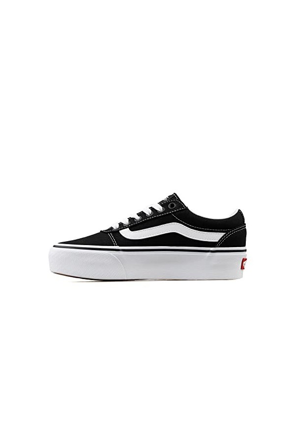 Vans Ward Platform, Sneaker Basse Femme, Noir Canvas Black/White, 36.5 EU