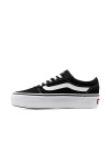 Vans Ward Platform, Sneaker Basse Femme, Noir Canvas Black/White, 36.5 EU