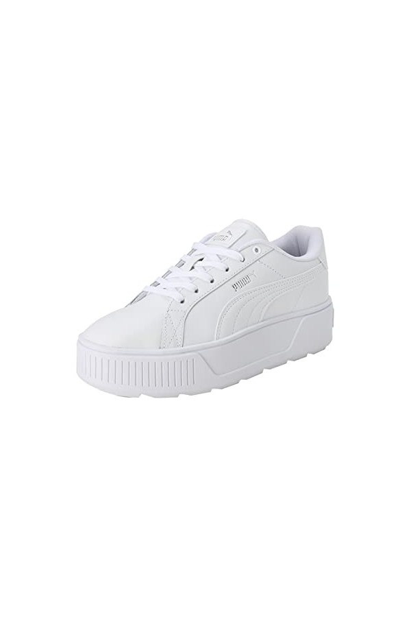 Puma Women Karmen L Sneakers, Puma White-Puma White-Puma Silver, 39 EU