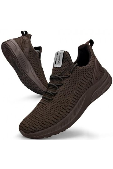 Feethit Femme Baskets Respirant Marche Running Chaussures Fitness Course Basses Gym Mode Sneakers 40 Marron