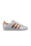 adidas Femme Superstar Sneaker, Cloud White/Copper Metallic/Core Black, Fraction_39_and_1_Third EU