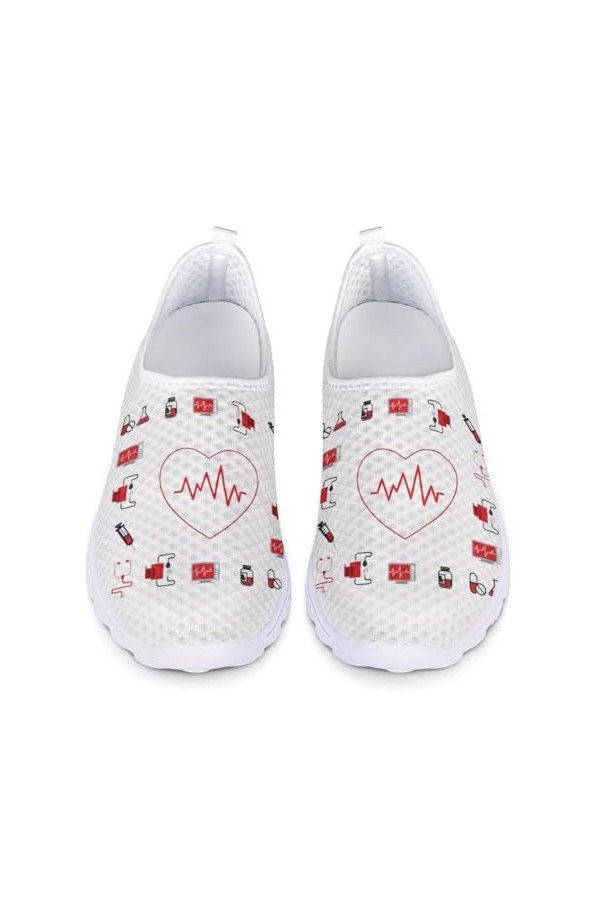chaqlin Femmes Hommes Chaussures de Course pour Baskets de Sport en Maille avec Chaussures de Jogging imprimées infirmières M