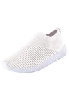 Chaussures Femme Ete Confortable Pas Cher Soldes Baskets Basses Plate Running Jogging Sport Respirant Mesh Chaussette Fille T