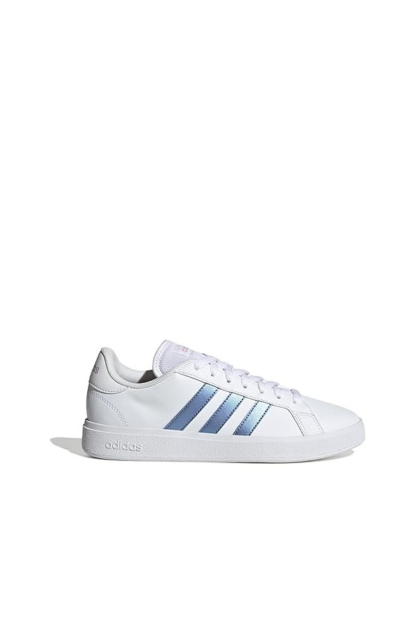 adidas Femme Grand Court Base 2.0 Basket, Ftwr Blanc Bleu Fusion Met Bliss Lilac, 38 EU