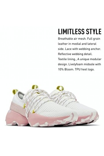 Sorel Womens Kinetic Impact Lace Shoes - White, Eraser Pink - Size 8.5