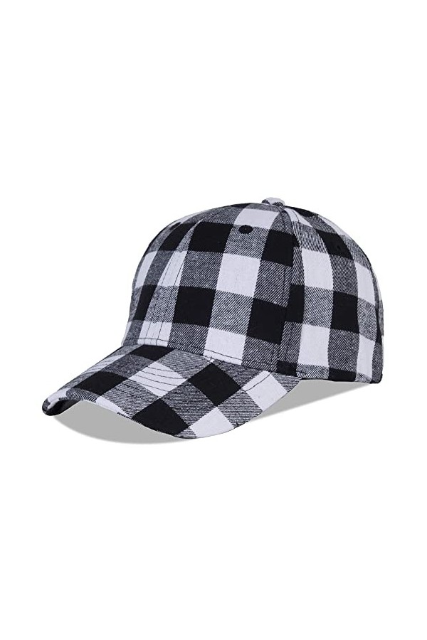 SEAUR Casquette de baseball à carreaux unisexe Casquette de baseball réglable Hommes Femmes Hip hop Cap Women Men Chapeua Eté