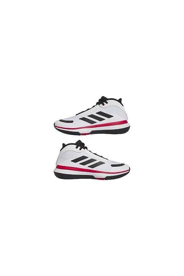 adidas Mixte Bounce Legends Shoes-Low, FTWR White/Core Black/Better Scarlet, 48 EU