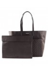 Calvin Klein Monogram Mix Shopper with Laptop Pouch Brown Mono