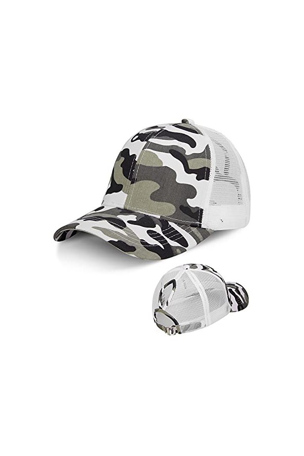 LIVACASA Casquette de Baseball Femme Fille en Maille Respirante légère Réglable Anti-Soleil à Arrière en Filet pour Queue de 