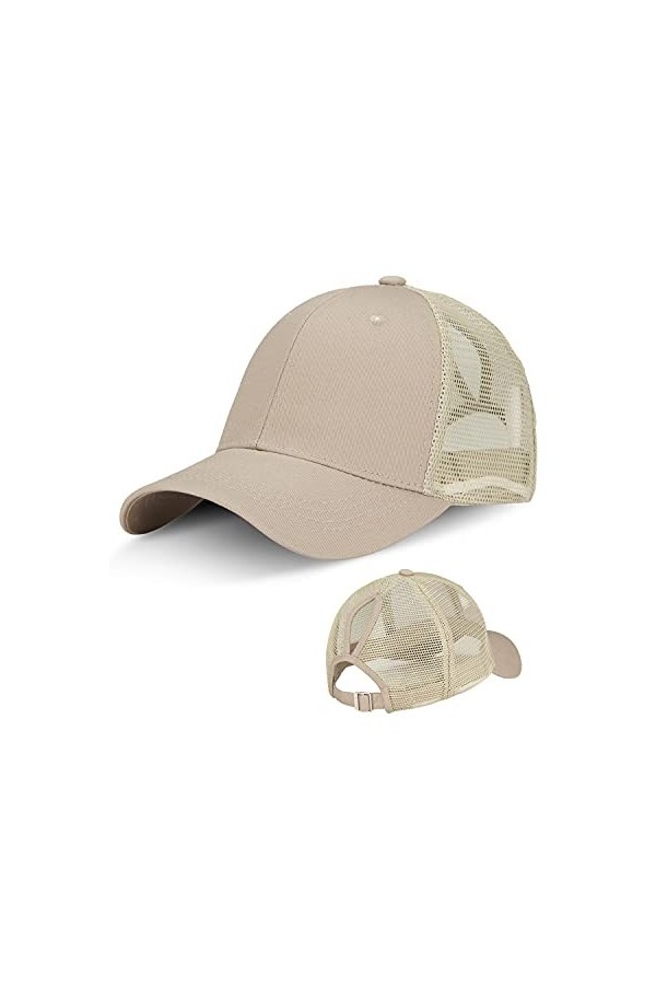 LIVACASA Casquette de Baseball Femme Fille en Maille Respirante légère Réglable Anti-Soleil à Arrière en Filet pour Queue de 