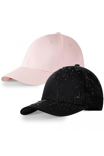 SATINIOR 2 Pcs Casquettes de Baseball Imperméables Chapeau de Papa de Sport de Protection Solaire Casquette Dos Fermé pour Un