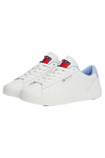 Tommy Jeans Femme TJW Cupsole Sneaker ESS Baskets à Semelle Cuvette, Moderate Blue, 42 EU