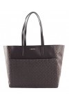 Calvin Klein Monogram Mix Shopper with Laptop Pouch Brown Mono