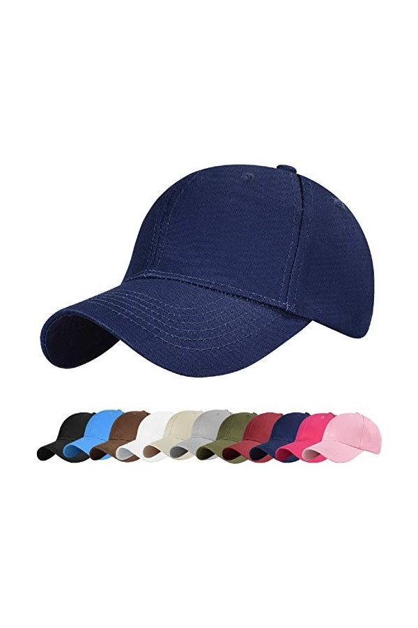 UMIPUBO Unisexe Casquette Coton Baseball Cap Pure Color Casquette de Baseball Snapback Hip Hop Sport Casquette,Taille unique,