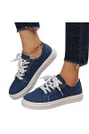 shownicer Femmes Casual Baskets Sneakers Mode Lacets Chaussures Talon Plat Chaussures Sneakers de Marche B Vert 39 EU