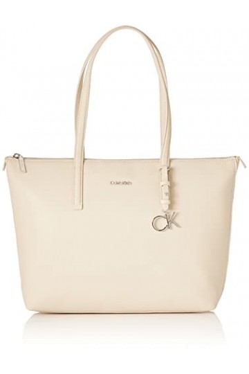 Calvin Klein Sac Femme Ck Must Shopper Medium Fermeture Éclair, Beige Stoney Beige , Taille Standard