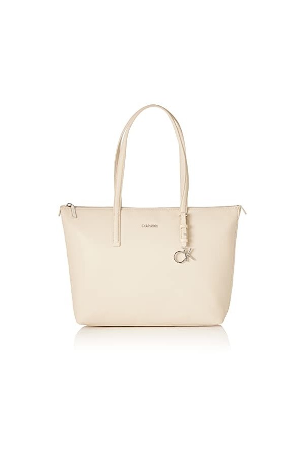 Calvin Klein Sac Femme Ck Must Shopper Medium Fermeture Éclair, Beige Stoney Beige , Taille Standard
