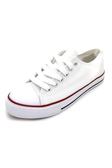 P&L Basket Toile Femme Low Top Chunkyrayan Tennis Basses en Textile Semelle Caoutchouc 3188 White 37