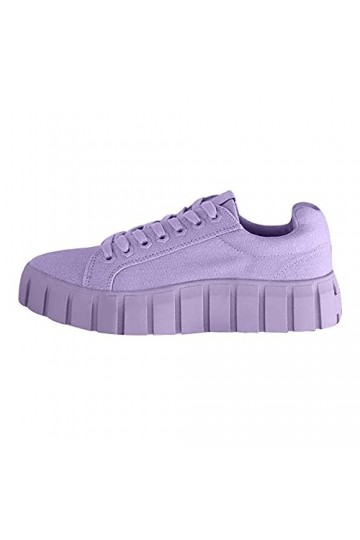 Chaussures De Toile Baskets Basses Femme Mode Pas Cher Sneakers A Lacets Plates Chaussure De Course pour Fille
