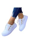 ticticlily Baskets Femmes Baskets De Courses Basses Athletique Marche Laçage Chaussures Sport Jogging Chaussures Blanc 37 EU