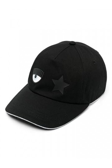 CHIARA FERRAGNI Casquette Noir Basebal Cap with Pence, Noir , Medium