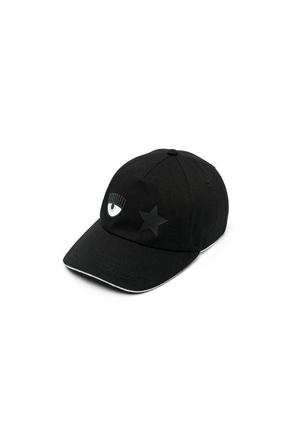 CHIARA FERRAGNI Casquette Noir Basebal Cap with Pence, Noir , Medium