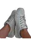 Minetom Baskets Femmes Paillettes Baskets De Courses Basses Athletique Marche Laçage Chaussures Sport Jogging Chaussures B Ar