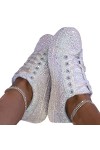 Minetom Baskets Femmes Paillettes Baskets De Courses Basses Athletique Marche Laçage Chaussures Sport Jogging Chaussures B Ar